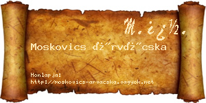 Moskovics Árvácska névjegykártya
